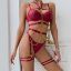 Picture of Red Allure: Strappy Lingerie Set with Chains